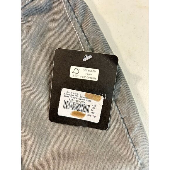 REI Girls' Quinn Quilted lined Cord Skirt Porpoise/Plum M 10 12 NWT - Picture 5 of 5